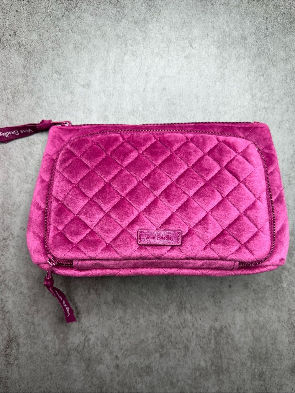 Vera Bradley Pink Quilted Travel Cosmetic Organizer Bag